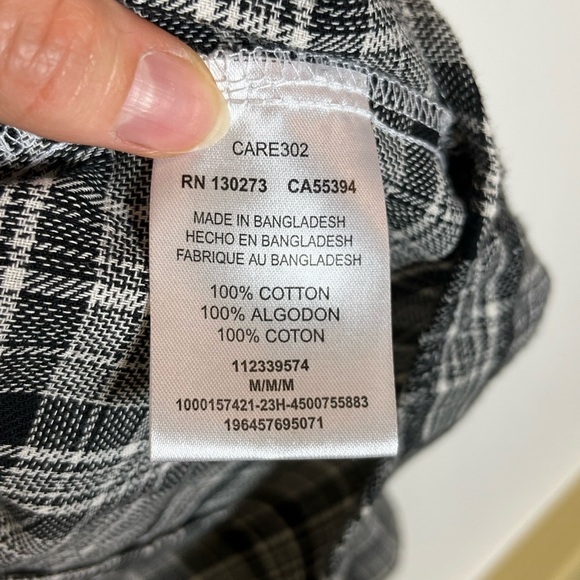 Wrangler Shirt Gray Long Sleeve Plaid Flannel Lightweight Women’s Sz M - Picture 9 of 10